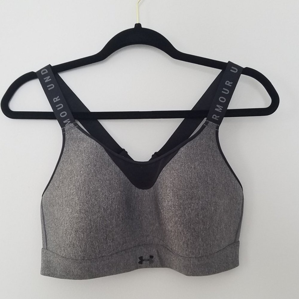 Under Armour Infinity High Heather Gray Sports Bra
